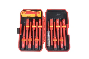 Screwdriver Set-OEM 13-Piece Electrician Tool Kit with Insulated Screws Hardened Chrome Vanadium Steel Rechargeable Battery