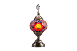 Handmade Turkish Style Mosaic Table Lamp with E14 & E26 Bulb Base Unique Design for Home Decor