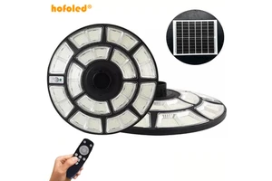 High Efficiency Solar Power Garden Flagpole Lamp Round All in One Integrated Outdoor UFO Solar Light