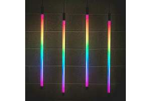 Wholesale Modern Long Chandeliers Lighting Hanging Horizontal Vertical RGB LED Linear Tube Pendant Light