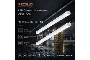 Industrial LED Tri Proof Light 165lm/W DALI/0-10V Dimming IP65 IK10 Aluminium High CRI 80-90 Damp-proof Luminaires Wet Location