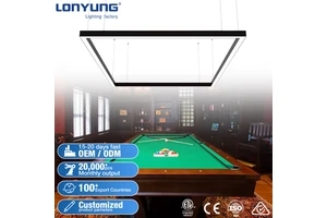 Modern Indoor Etl Ce 3 Years Warranty Rectangle Square Shadowless Hanging Lighting Led Linear Light For Indoor Office