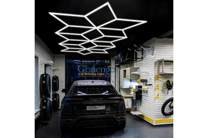 Factory Diy Assembly Auto Workshop Geometry Garage Light Underground Garage Snowflake Lights