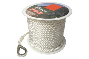 Hot Strength Nylon Twisted Anchor Line with Thimble 3/8 '' 150'
