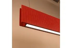 Modern Pleated Acoustic Pendant Light Sustainable PET Felt Linear Chandelier Custom Color Sound Control Lamp for Library