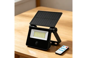Solar Powered LED Outdoor Flood Light with Remote Control and Adjustable Brightness for Farm and Garden
