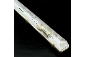 Double Tube LED Tri-proof Light Housing 1.2m IP65 Waterproof 50000Hrs Batten Shell ABS+PC/PS Material AC 85-265V for Parking Lot