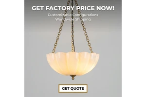 YH Modern Pendant Light for Kitchen Island LED Brass Glass Flower Nordic Hanging Ceiling Lamp Dining Living Room High Ceiling