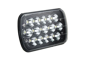 LED Headlight 45W 15LED 5x7 Reflector Cup Black Background For Offroad Engineering Vehicles Excavators
