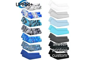 High Quality Cooling Compression Man Sleeves Breathable Ice Silk Anti-UV Summer Sports Baseball Set Customizable Sunscreen Arm