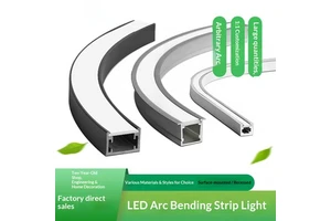 Arc-shaped Linear Aluminum Lamp with Pre-Embedded Bending Groove IP65 Rated Dimmable Left/Right Corner Bend Border Lamp