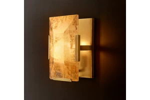 Luxury Modern Simple Calcite Wall Lamp Indoor Living Room Decor Light Dining Room Stone Brass Sconces Wall Lights Kitchen