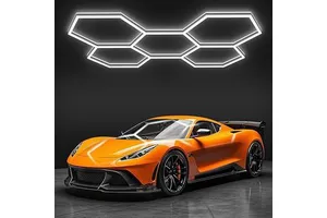 6000K Bright Led Hexagonal Garage Light Ceiling Hex Lamp for Car Showroom Beauty Working Shop Workshop