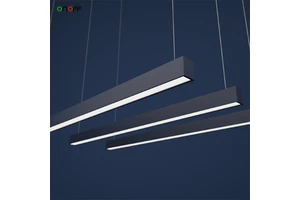 Gym Linear LED Pendant Light High Brightness Ceiling Suspension Luminaire with Plastic Opal Diffuser
