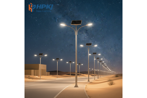 HEPU 600W-2000W Solar Street Light Pole Remote Control IP65 Waterproof CCC Certified 8-10 Hours Long Lasting Road/Highway