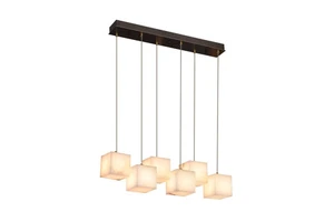 Luxury Design Indoor Decoration Villa Dining Table Bar Linear Square Alabaster Led Long Chandelier Pendant Light