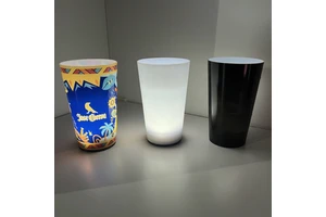 Factory Wholesale Custom LOGO LED Luminous Cup Led Glow Drinking PS Cup Liquid Activation 12oz 14oz 16oz Led Flashing Cup