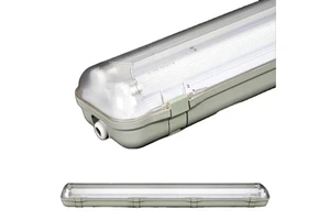 LED T8 2*36w ABS Base PC Cover IP65 IP66 Waterproof Fluorescent Lighting Fixture Tri-proof Light Fitting for Outerdoor Using