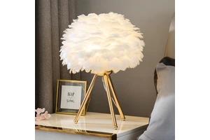 Feather Lamp Luxury Decorative Bedroom Hotel Bedside Lamp Home Decor Lighting Nordic Minimalist Simple Living Room Table Lamp