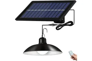 Dimmable LED Solar Pendant Light for Outdoor Garden Garage Warehouse & Shed Certified ROHS Waterproof Electric Power Supply