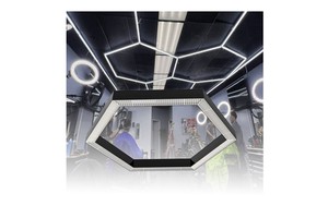 Hexagon Recessed Mounted DALI Dimmable DT6 DT8 Curve LED Linear Lighting Chandeliers for Lobby Aluminum Lamp Body