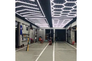 Custom Design Gym Hexagon Led Light Garage Honeycomb Detail Lighting for the Car Workshop