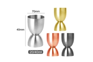 Custom Logo 20/40ml D-Shape Double Head Thimble Cup SS304 Cocktail Jigger Bar Measuring Tool or Liquor Wine Spirit Mixing