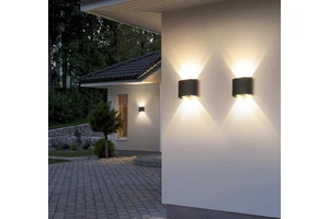 Outdoor Minimalist Linear Shade LED Wall Lamps Aluminum Waterproof Dimmable for Courtyard and Main Gates
