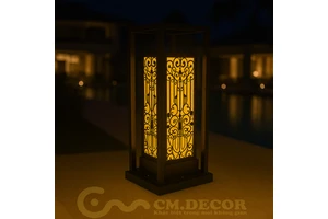 DNT.003.10 Premium Solar Garden Light Iron Lamp Body 5W LED Warm White IP65 Outdoor Landscape Road 3000K Color Temperature