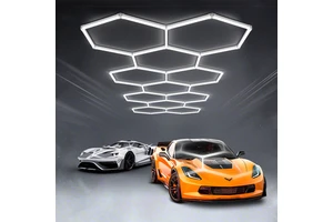 Customizable 350W Honeycomb LED Car Detailing Ceiling Light Hexagonal Garage Parking Garage Luminaires