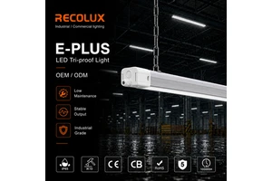 Industrial LED Tri Proof Light Supplier IP65 IK10 165lm/W DALI/0-10V Dimming for Wet Location 5-Year Warranty CRI 80-90