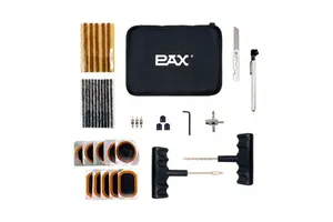 PAX Black Portable Lightweight Nylon Plastic & Natural Rubber Bike Tire Repair Tools Kit with Emergency Repair