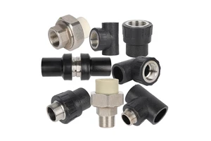 Factory Outlet HDPE Fitting Internal and External Threaded Water Pipe Joints Male Female Threaded Plastic Pipe Fittings