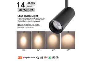 Anti-Glare 10W-35W COB Aluminum LED Track Spotlight Modern Office Shop Lighting CE RoHS GS Certified Factory Custom Lamps