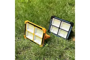 IP66 Waterproof 200w LED Solar Floodlight Portable Rechargeable Emergency Camping Light with USB for Outdoor Fishing & Camping
