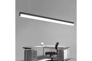 LED Aluminum Office Linear Pendant Light Three-sided Luminous 6000K Ra85 Personalized Creative Engineering Office Lighting