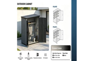 1400L Heavy-Duty Resin Storage Cabinet With Reinforced Frame Outdoor Workshop & Garage Organizer
