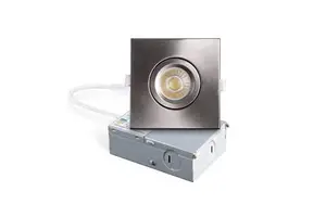 Indoor Sliver LED Chip COB Square Gimbal Light Downlight 100v-130v 100v-277v 100-347v 0-10v Triac Dimmable 4inch 9w ETL ES FCC