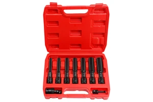 1/2in 9pcs Industrial Grade Auto Repair and Maintenance Special Deepening and Lengthening Thin-wall air Cannon Sleeve Set