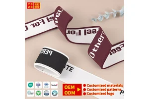 Wholesale Cotton Knit Ribbed Cufflets Cotton Knit Ribbed White With Stripes Jacquard Custom RIB Knit Trim Supplier For T-shirts