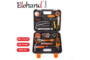 Elehand 58pc OEM Hand Tool Kit Complete Household Tool Set with Storage Case for DIY Repairs & Maintenance