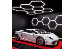 SUEZ Diy Assembled Hexagonal Garage Lamp Car Wash Lighting Led Parking Light