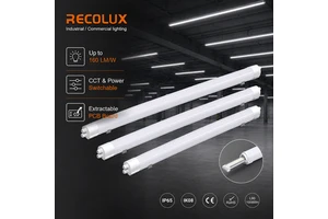 IP65 Full PC Housing LED Tri Proof Light with Open Cap Design CCT Switchable & Dimmable for Easy Service Component Replacement