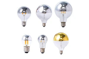 Half-Silver Half-Gold Bulb Light Decoration DC Available Dimmable Optional 3W 5W 7W Various Colored Mirror Reflector Bulb