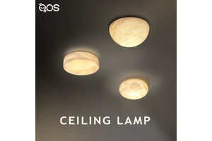 Modern Natural Alabaster Marble Ceiling Fixture Spanish Stone LED Luminaire For Hallway Corridor Balcony Living Room Bedroom