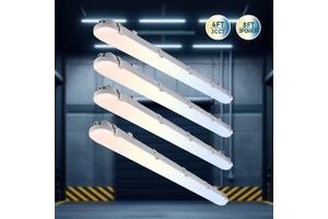 4FT 8FT 130Lm/W 25W 30W 40W 50W Power Adjustable Waterproof Linear LED Batten Lights IP65 TriProof Light