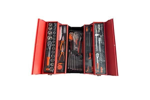 85pcs Machine Repair Sleeve Set for Tool Organization and Repair Work Three-Layer Foldable Iron Tool Box Combination Sets