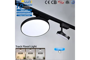 Ecolux CE ETL SAA Modern Fill Light Rotation 220V 15W 20W 30W Dimmable Anti-Glare Aluminum High CRI Black White LED Track Light