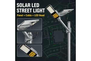 High Lumen LED Solar-powered Street Lights with IP66 Rating Split-type Outdoor Garden Courtyard Parking Lot Solar Street Lamp