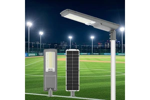 100W Solar Integrated Street Light with Remote Control, Outdoor Waterproof Courtyard Light, Garden Outdoor Street Light